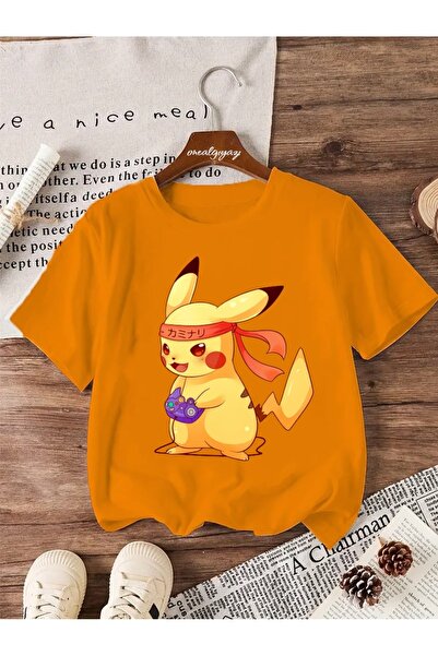 H&GHAMLEGİYİM Picaçu Printed Children's Oversize T-Shirt