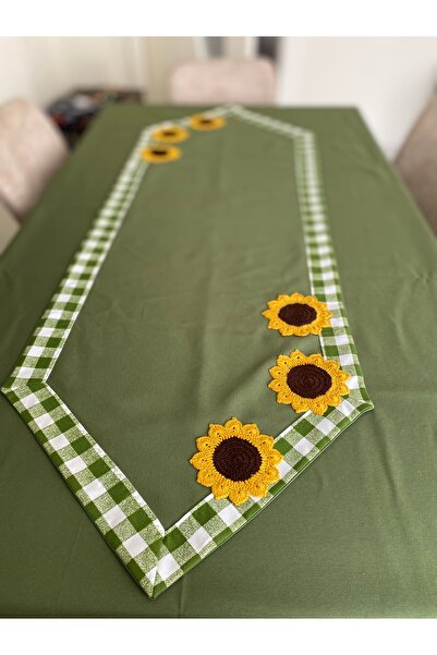 Parla Life Runner împletit floarea soarelui din in verde 40x120 cm