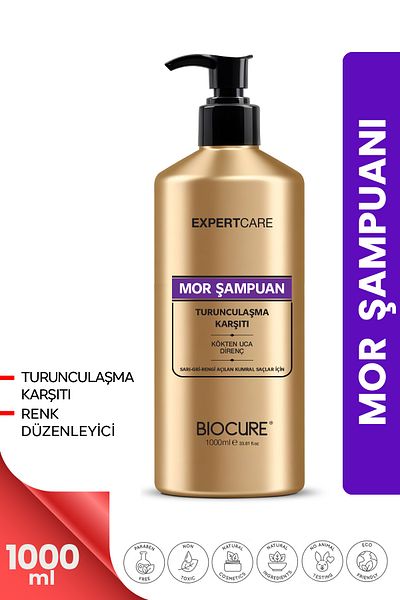 Biocure شامبو أرجواني مضاد للبرتقال سعة 1 لتر - للشعر الأصفر والرمادي والتفتيح