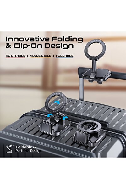 Promate Magnetic Clip-On Phone Mount with MagSafe, Anti-Shake Stability, Cradle-Free Mounting