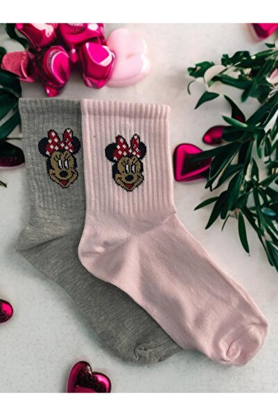 Forever Üniseks 6'lı Çizgi Film Karakteri Desenli Kolej Tenis Çorap