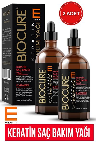 Biocure DHT Blocker Keratin Hair Care Oil - Vitamin E Additive 100ml x 2 Pieces