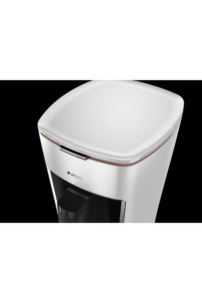 Arçelik Turkish Coffee Machine K 3300 Mini Grounds White (Gold Striped)