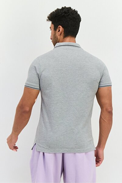 Lotto Men Sportswear Fit Short Sleeves Outdoor Polo Shirt, Grey