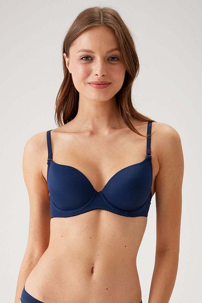 Pierre Cardin Σετ σουτιέν 2 τεμαχίων οικονομικό πακέτο White Navy Blue 6804 Lens Underwire Unpadded Micro T-shirt