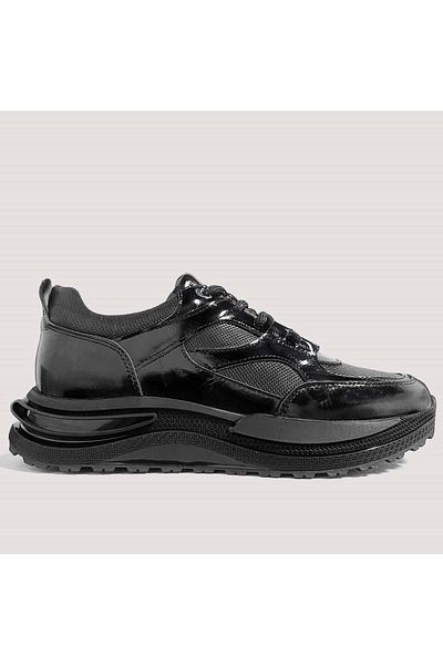 LUCIANO BELLINI Men's Leather Casual Shoes 5703 - Black - 42