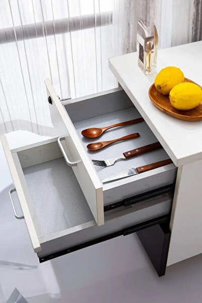 SİHİRLİ AYAKLAR Non-Slip Cabinet Interior Drawer Shelf Cover Non-Slip Kitchen Refrigerator Non-Slip White 45X300