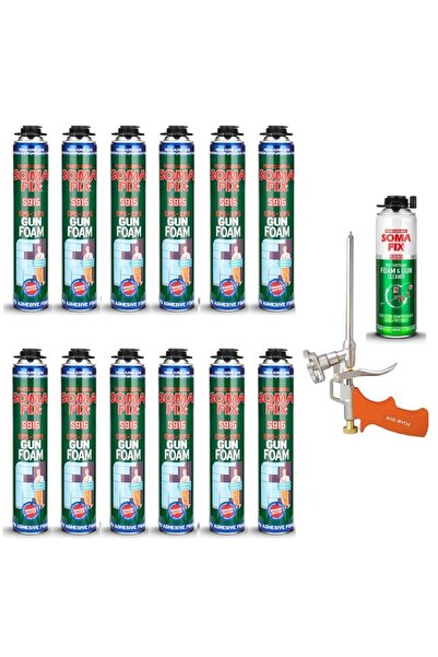 Somafix 12 Adet 750 ml Tabancalı Mantolama Poliüretan Köpüğü Köpük Tabancası ...