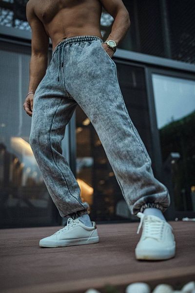 İLKCET MODA Oversize Washed Basic αθλητική φόρμα κάτω