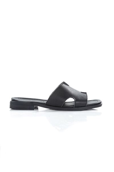 ARTI ARTI AYAKKABI Mi̇a028-1022 Genuine Leather Women's Daily-Wedding-Leisure-Black Skin Holiday Slippers