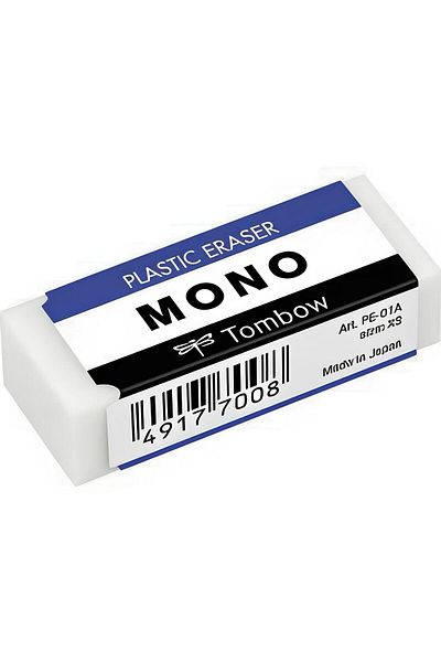 Tombow Mono 17X11X43Mm White Eraser 40 Pieces (1 Pack)