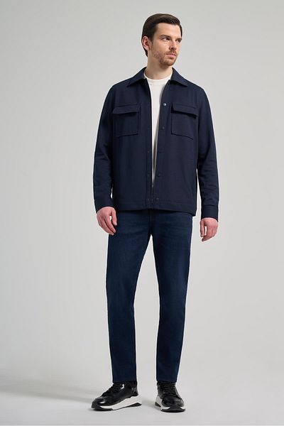 İmza Dark Navy Dobby Baby Collar Stanstard Fit Coat 1007245163