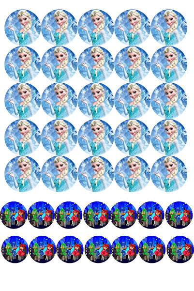 Online Paye Kraft Elsa ve Pijamaskeliler sticker set, etiket, yapışkanlı etiket,