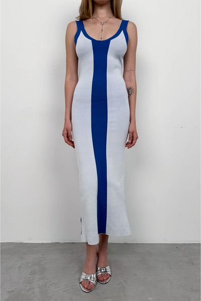 leyla sanat sanata yeni bir bakış açısı Leyla Art a New Perspective on Art Double Color Slit Detail Dress