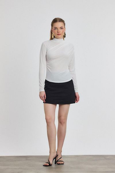 Rays 20059 Sandy Blouse - White, Drawstring Detail