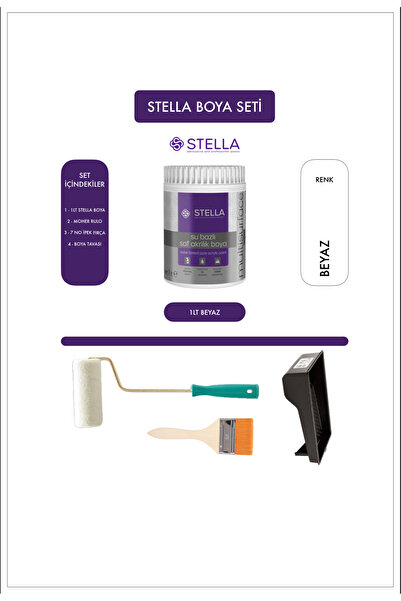 Stella Su bazlı saf akrilik boyama seti stella set - BEYAZ