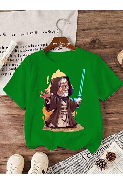 oneagılyazı تي شيرت كبير الحجم مطبوع عليه حرب النجوم للأطفال