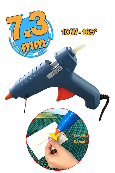 Badem10 Elektrikli 165° C Küçük Sıcak Mum Silikon Tabancası 7.3 mm İnce Mum Çubuğu Tutkal Isı 10 W 1 Adet