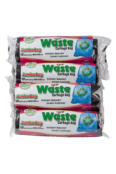SA WASTE Jumbo Size Garbage Bags 80X110 cm Set of 10 100 Pieces - Durable and Leakproof