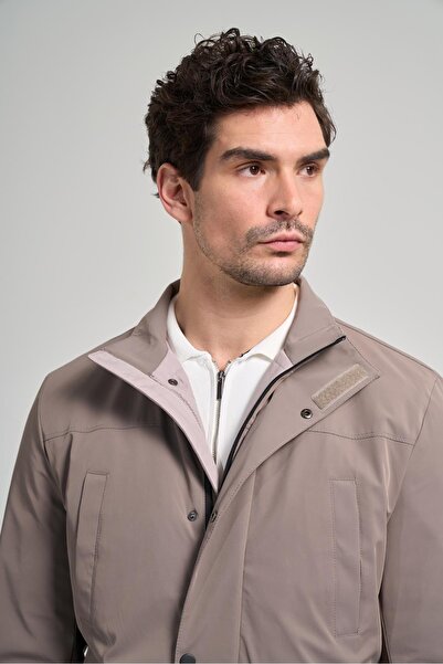 İmza Bej Dik Yaka Yan Cep Dolum Şişme Standart Fit Casual Mont 1007245166