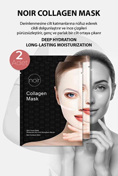 Noir Beauty Cosmetic Collagen Yüz Maskesi - Kolajen Maske 2 Adet