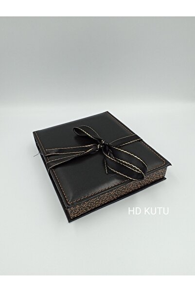 HD KUTU Set Kutusu Deri Kurdeleli 1 Adet Gerdanlık Kutusu