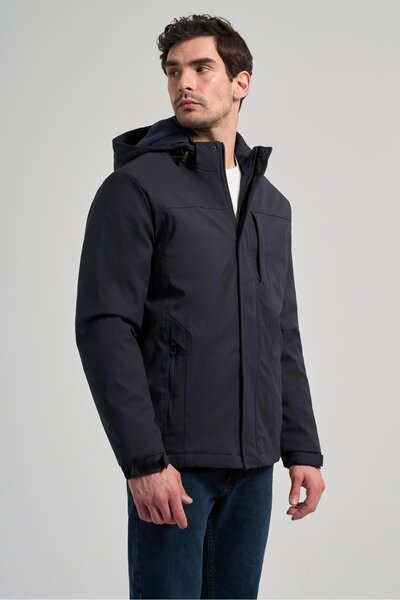 İmza Темно-синій бавовняний підкладка, прямий комір, рівна підкладка, стандартний крій, повсякденний пальто 1007245164_200