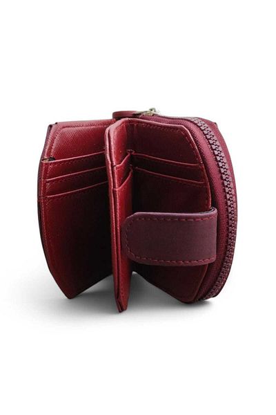 LEXA Oval Design Clinker Claret Red Women's Wallet