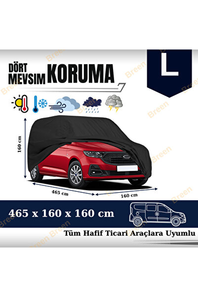 Breen ARAÇ Uzunluğu 4.55m ile 4.65m arası ARABA BRANDASI, OTO ÖRTÜ (SİYAH - L, Ticari araçlar için )
