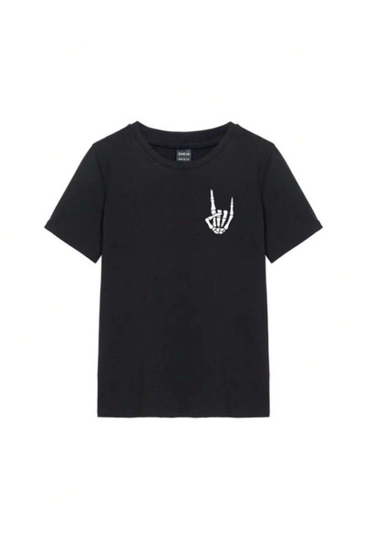 JANES Чорна футболка з принтом