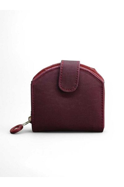 LEXA Oval Design Clinker Claret Red Women's Wallet