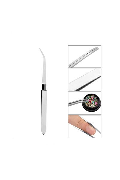 Biotin Metallic Grey Metallic Nail Tweezers Prosthetic