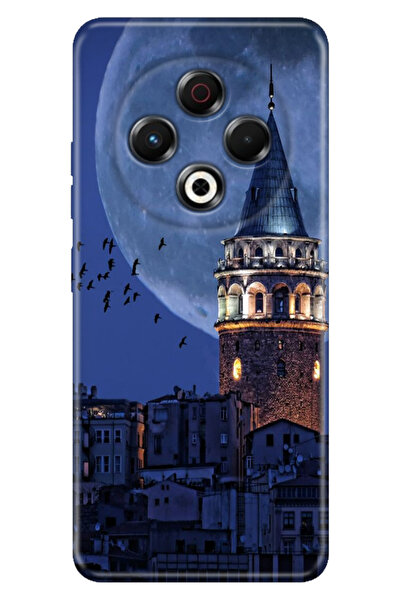 TECNO Spark 30 KL6 Kılıf Baskılı Korumalı Silikon Temalı Galata Moon
