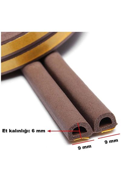 tify D Type Door and Window Insulation Tape - Wicking Rubber Brown 2 X 50 = 100 Meters
