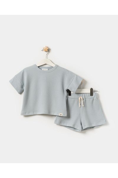Minipodyum Set unisex din două piese oversize cu pantaloni scurți cu mânecă joasă