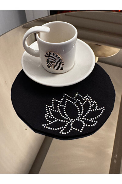 Menar Tasarım Șervețel de prezentare brodat cu flori de lotus și șervețele Aş...