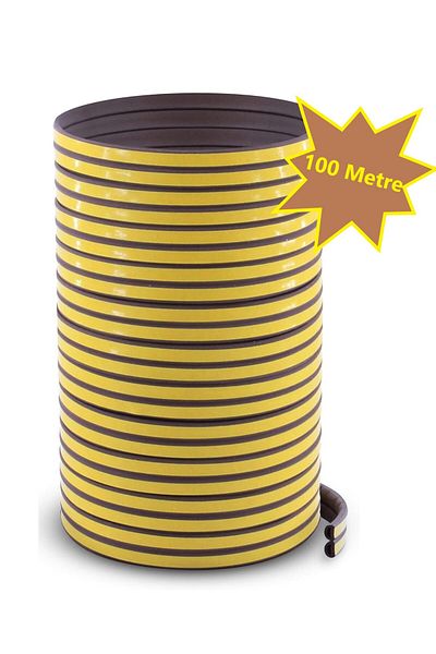 tify D Type Door and Window Insulation Tape - Wicking Rubber Brown 2 X 50 = 100 Meters