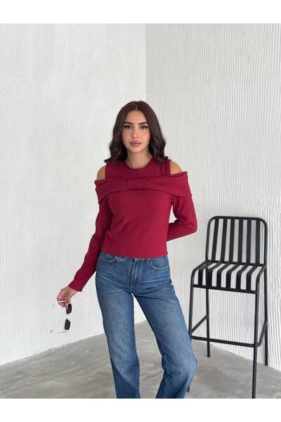 Noa&Noa Блуза з бантиком, облягаючого крою, укорочена