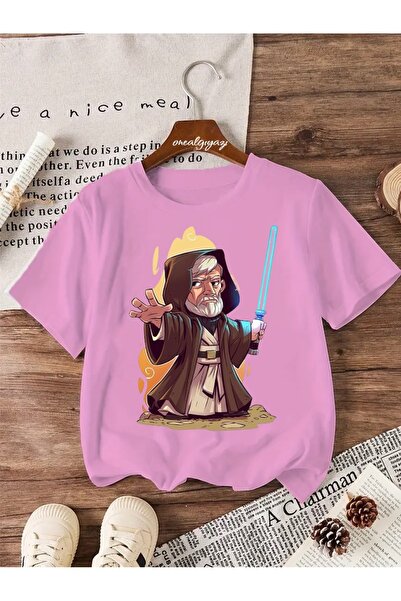 oneagılyazı تي شيرت كبير الحجم مطبوع عليه حرب النجوم للأطفال