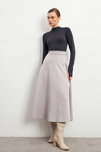 Bipantolon Fusta evazată pentru scuba, gri lucioasă, pentru femei