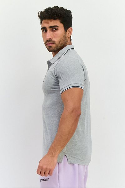 Lotto Men Sportswear Fit Short Sleeves Outdoor Polo Shirt, Grey