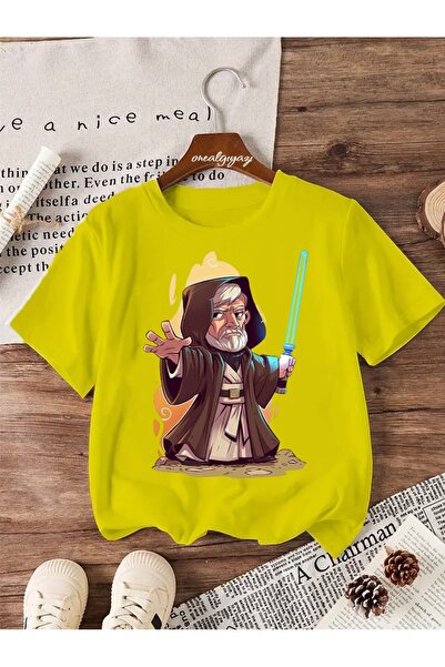 oneagılyazı تي شيرت كبير الحجم مطبوع عليه حرب النجوم للأطفال