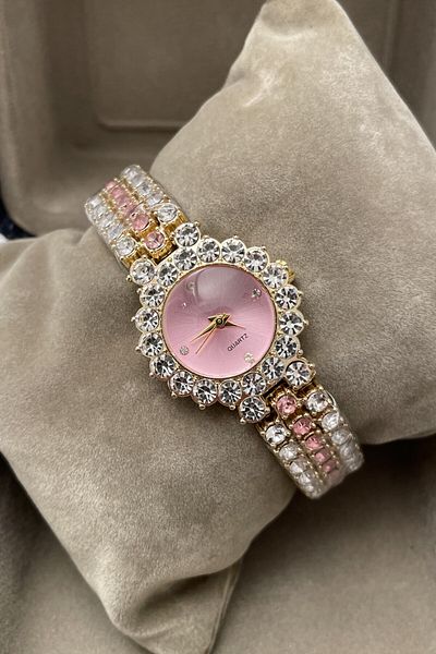 Leerybee Minimal Vintage Women's Wristwatch with Stone Nk-06