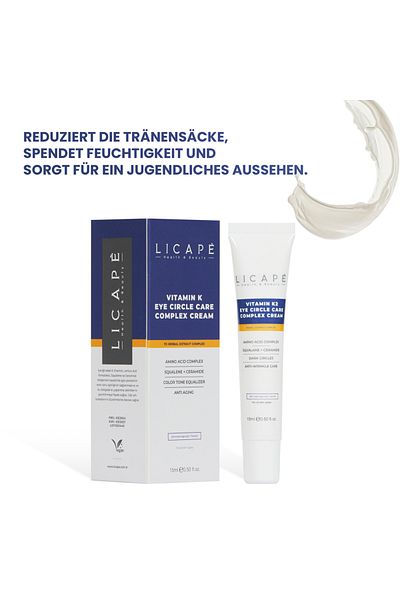 Licape | Augencreme 15 ml | Feuchtigkeitspflege Für Strahlende Haut, Vitamin K2