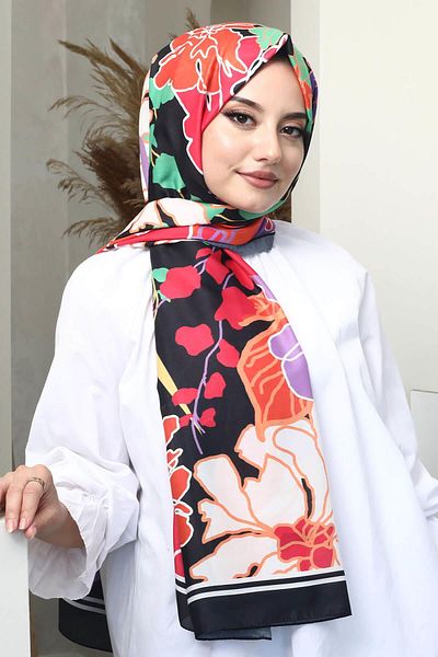 AFVENTE Soft Cotton Floral Patterned Shawl