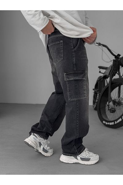 BYBASICMAN Anthracite Stitched Cargo Pants - Ke-707