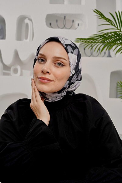 AFVENTE Γκρι μαλακό βαμβακερό μοτίβο με φύλλα