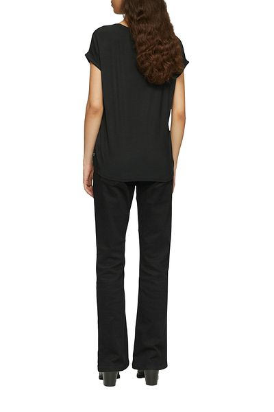 QS by s.Oliver Loose-Fit-T-Shirt mit Umlegekragen