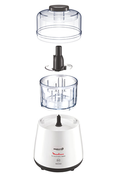 Moulinex Vegetable Chopper | 4in1 La Moulinette | 1000W | 500ml | White | Easy Cleaning