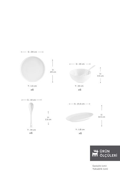 Karaca Forever Bone Fika 22-Piece Breakfast Set for 6